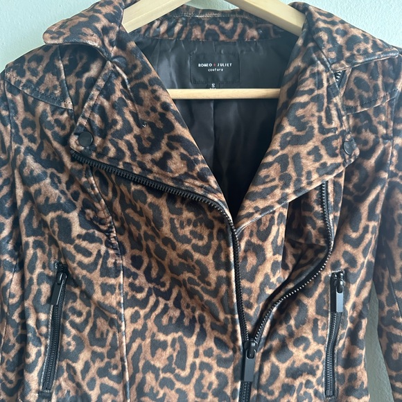 Romeo And Juliet Cheetah Print Motorcycle Jacket Size S - Picture 3 of 7